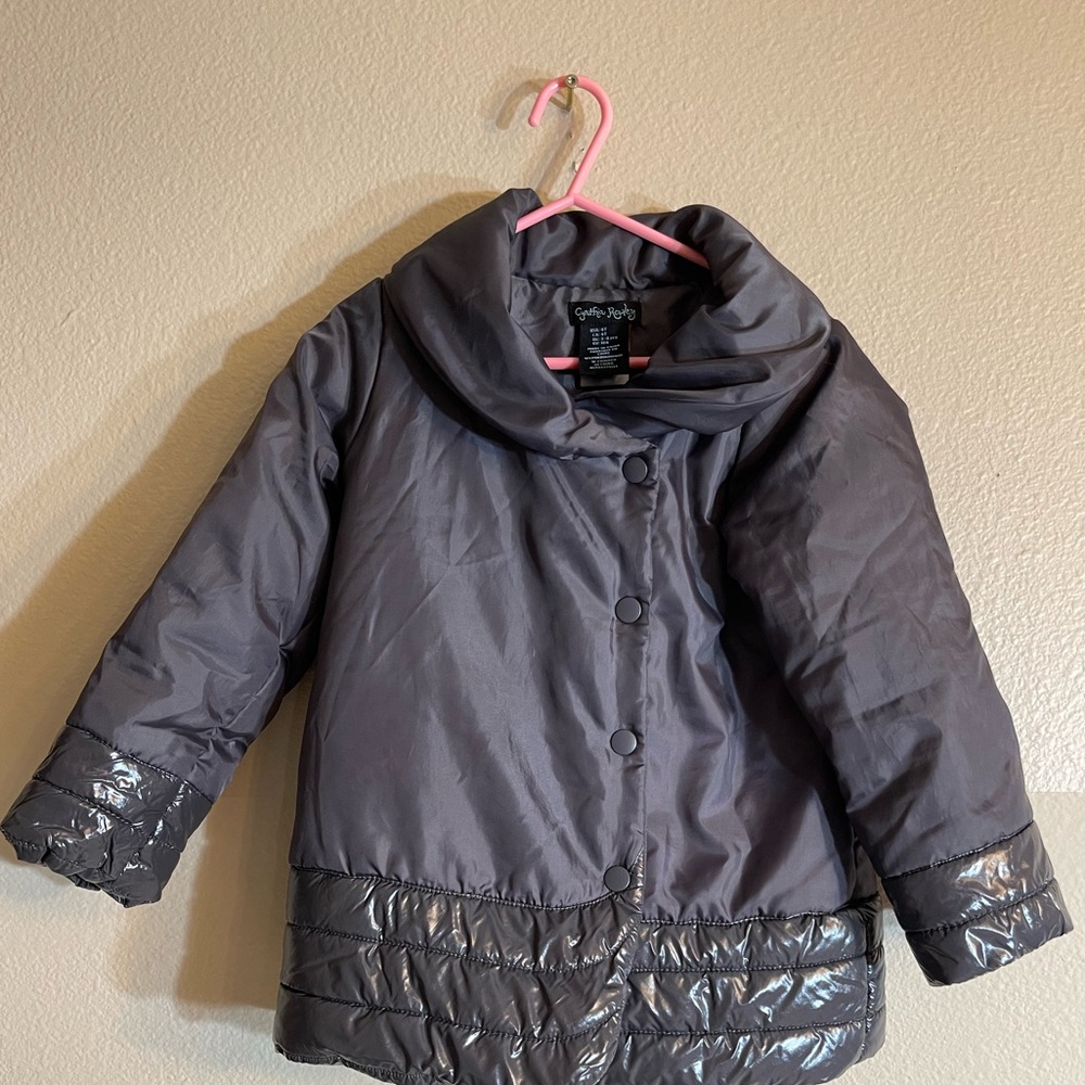 Cynthia Rowley Gray Puffer Jacket Quilted Design Funnel Neck 4T